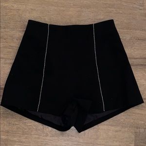Black Beaded High Waisted Shorts XSmall